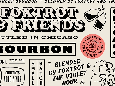 Foxtrot & The Violet Hour: Unused bourbon bourbon label brand identity branding chicago design illustration label design packaging packaging design retro type typography vector whiskey whiskey label