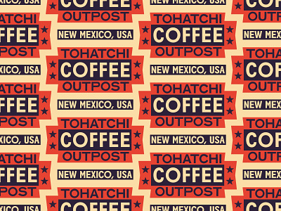 Tohatchi Coffee Outpost aztec badge badge design branding coffee design native american retro southwest type typography vector