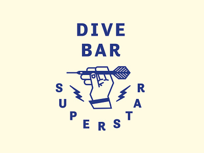 Dive Bar Superstar badge design illustration tee shirt typography vector