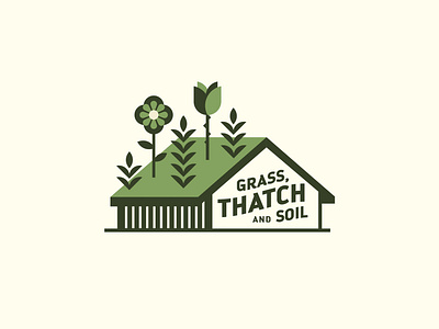 Grass, Thatch & Soil branding design illustration logo retro type typography vector