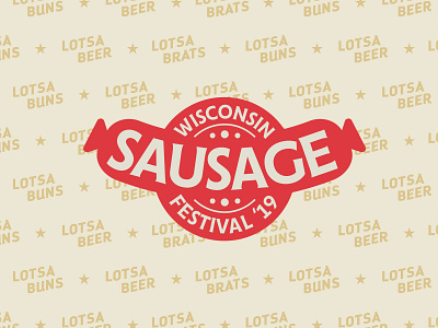 Sausage Fest badge branding design illustration logo pattern retro type typography vector