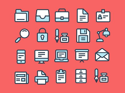Work Place icon office vector work