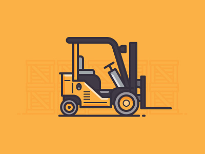 Forklift 365 daily challenge icon outline thick stroke vector