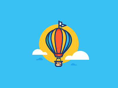 Hot Air Balloon 365 daily challenge icon outline vector