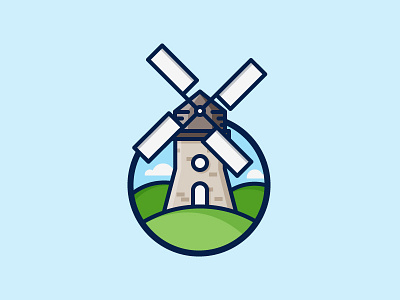 Windmill 365 daily challenge holland icon outline vector wind