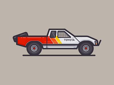 Baja Truck car daily challenge icon outline toyota truck vector vehicle