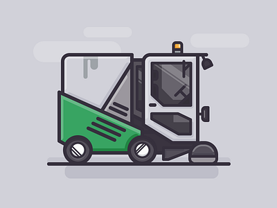 Street Sweeper car daily challenge icon outline truck vector vehicle