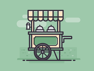 Ice Cream Cart car daily challenge dessert icon outline vector vehicle