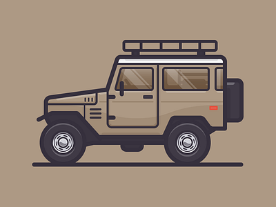 Land Cruiser car daily challenge icon outline suv toyota truck vector
