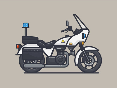 CHiPs daily challenge icon motorbike motorcycle outline police vector
