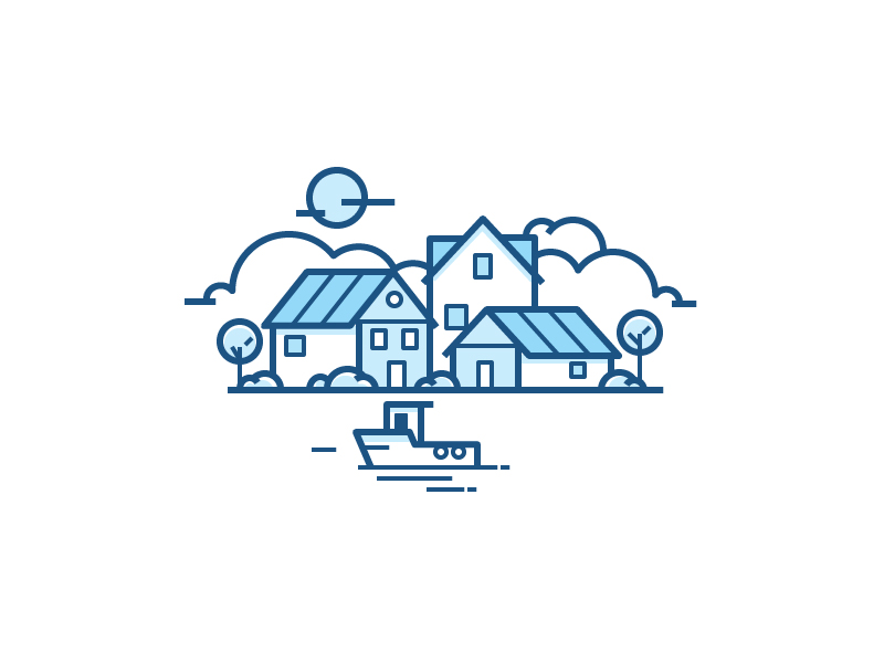 Fishing Village by Scott Tusk | Dribbble | Dribbble