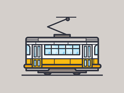 Cable Car daily challenge icon outline train transportation vector