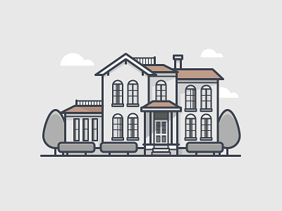 Highland Park Historical Society clouds daily challenge home house icon outline tree vector