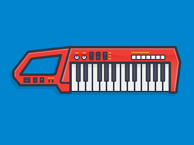 Keytar daily challenge icon instrument keyboard korg music outline roland vector