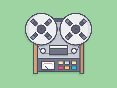 Reel Player 365 daily challenge icon music outline player tape vector