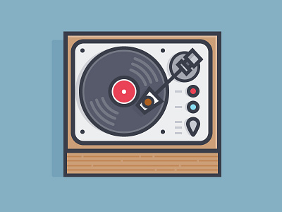 Turntable 365 daily challenge icon music outline player record vector