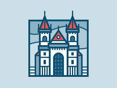 Prague building castle daily challenge europe icon landmark vector