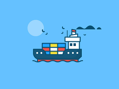 Cargo Ship boat daily challenge icon ship vector water