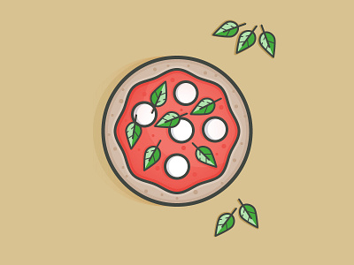 Pizza basil cheese daily challenge food icon italy tomato vector