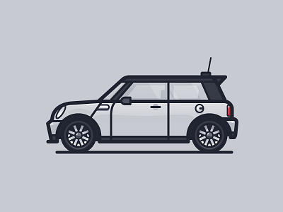 Mini Cooper automobile car daily challenge england icon vector