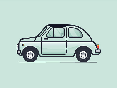 Fiat 500 automobile car daily challenge icon italy vector