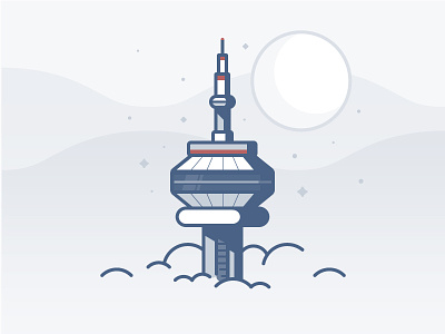 CN Tower canada clouds daily challenge icon space stars toronto vector