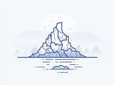 Iceberg daily challenge ice icon sun vector