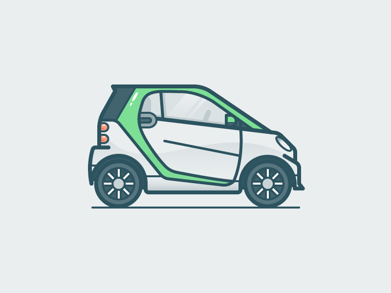 Smart car illustration icon vector