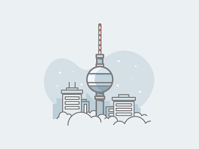 TV Tower berlin building cloud germany icon illustration landmark stars vector