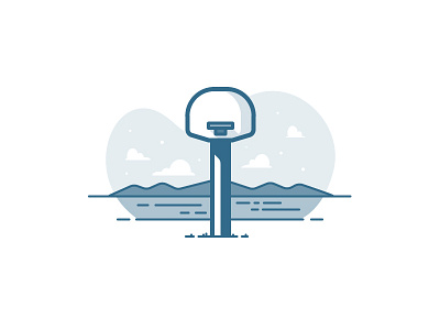 San Pedro Basketball Court california cloud icon illustration vector water
