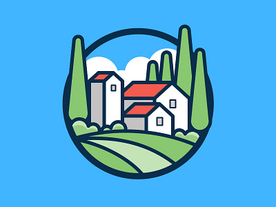 Italy building cloud house icon illustration tree vector