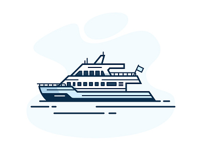 Ferry Boat illustration lake ocean vector