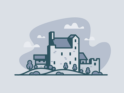 Eilean Donan Castle icon illustration lake scotland vector