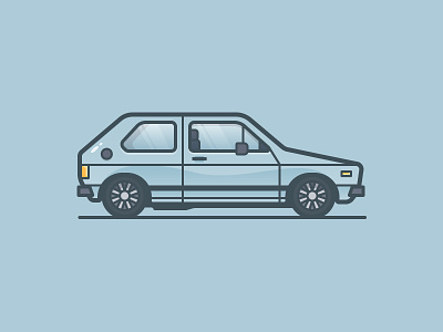 Rabbit auto car golf gti icon illustration vector volkswagen