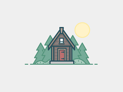 Tool Shed building home house icon illustration landscape sun tree vector