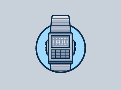 Watch analog electronics icon illustration tech vector