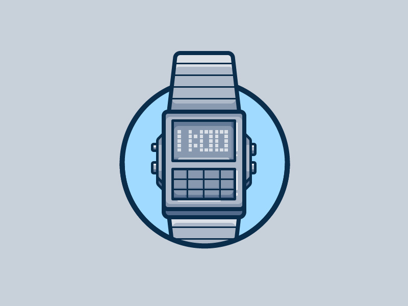 Watch electronics analog tech illustration icon vector