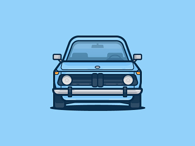 BMW 2002 tii auto bmw car icon illustration race vector vintage