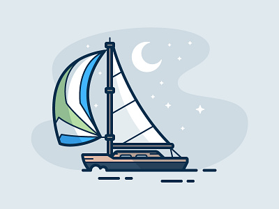 Boat icon illustration lake ocean sail sea vector water