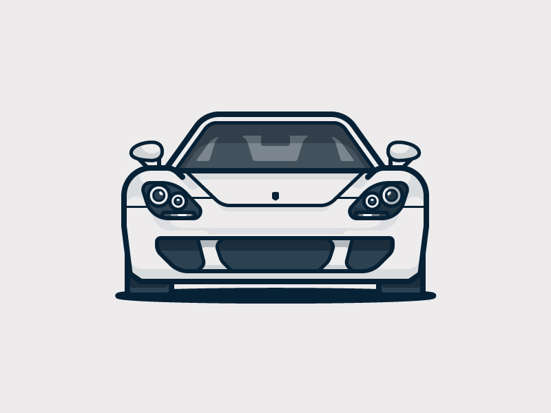 Carrera GT auto car icon illustration porsche race vector