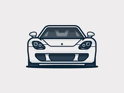 Carrera GT auto car icon illustration porsche race vector