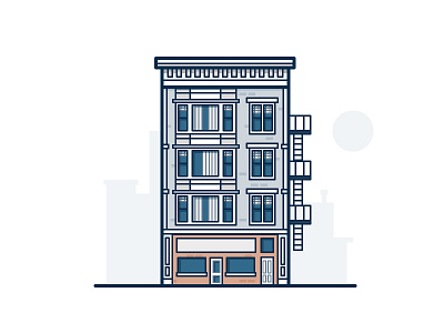 Appartment Building city home house icon illustration sun vector