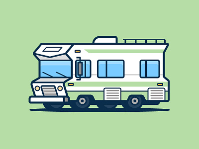 Winnebago auto camper car icon illustration truck vector