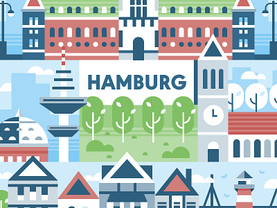 Hamburg 🇩🇪 building cityscape germany icon illustration skyline vector