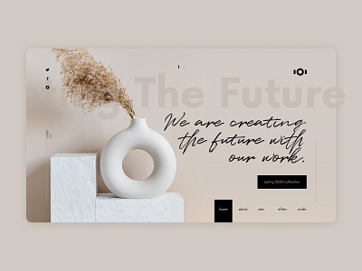 Interior Design Website Concept beige color design figma furniture minimal minimalistic natural ui ux web