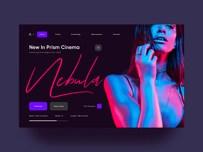 Prism Cinema (Re-Upload) color dark dark theme dark ui design figma minimal neon ui uidesign ux