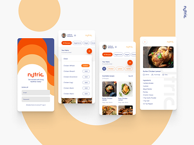 Nutric | Branding and App Case Study app appdesign branding color design figma illustration logo modern ui ux