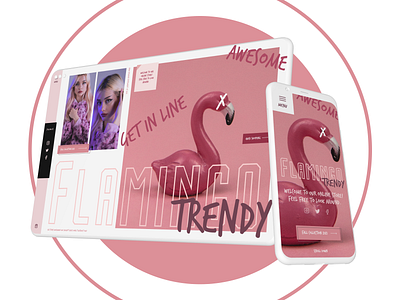 Flamingo Trendy | Fashion Website branding color design figma logo modern pink ui ux