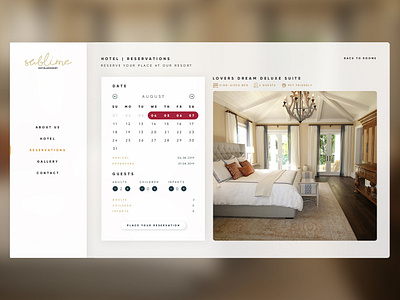 Sublime - Hotel Reservation Screen Concept