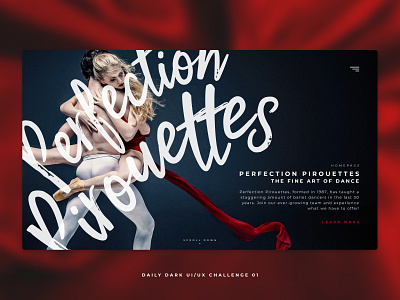 Daily Dark UI/UX Challenge 01 - Perfection Pirouettes